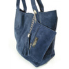 ZAMSZ NATURALNY WŁOSKA TORBA XL A4  SHOPPER BAG  SKÓRZANA GRANATOWA  W567BS