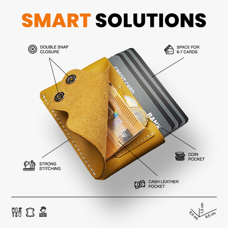 Portfel HOBBY wykonany ze skóry Italia żółty