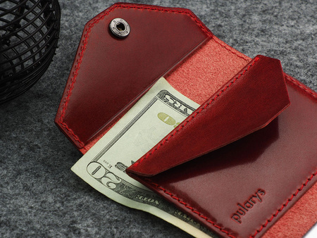 Portfel PORTER Go wykonany z roślinnie garbowanej skóry Nomad czerwony