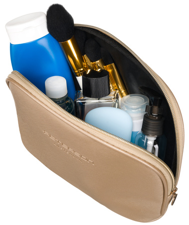 Kosmetyczka podróżna z eko skóry - Peterson, złota elegancja dla Ciebie