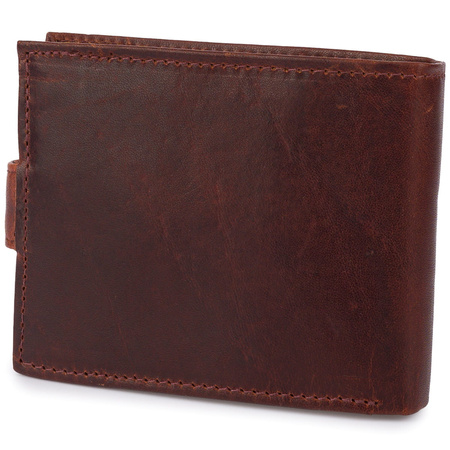 Skórzany portfel męski z systemem RFID Bellugio - koniakowy