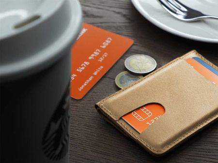 Portfel RETRO wykonany z miękkiej skóry Italia beżowy