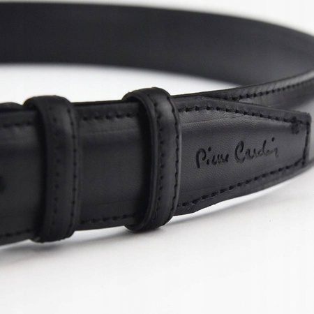 Skórzany pasek męski z klasyczną klamrą - Pierre Cardin 115