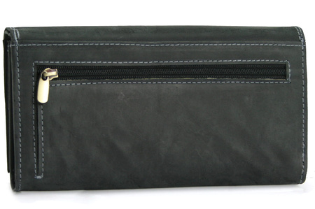 Portfel damski skóra nubuk Wild Tiger - ciemnobrązowy