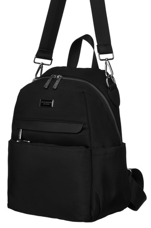 Plecak damski Peterson z wieloma kieszeniami w eleganckim czarnym kolorze