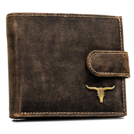 Duży skórzany portfel męski z zatrzaskiem - Buffalo Wild