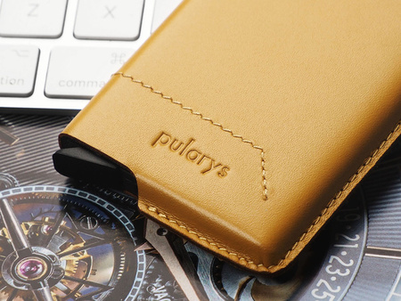 Portfel GOBI wykonany z miękkiej skóry Italia żółty