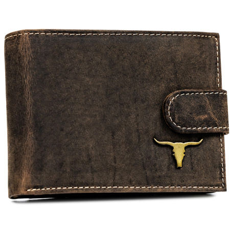 Duży portfel męski z nubukowej skóry naturalnej - Buffalo Wild