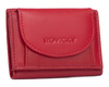Portfel damski Rovicky ze skóry naturalnej, czerwony, mały, casualowy