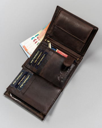 Portfel męski skórzany Peterson - duży, pionowy, elegancki i praktyczny