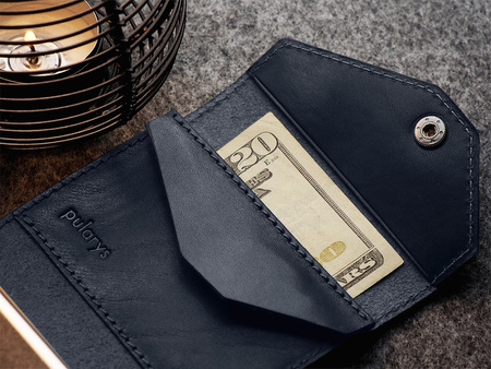 Portfel PORTER Go wykonany z roślinnie garbowanej skóry Nomad granatowy