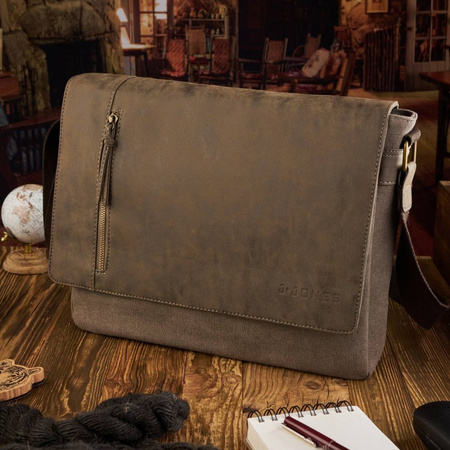 Torba męska na ramię vintage canvas SP-06-BR