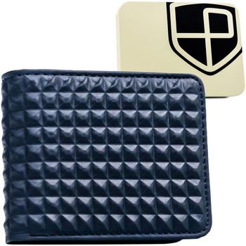 Portfel męski granatowy z geometrycznym wzorem - Peterson