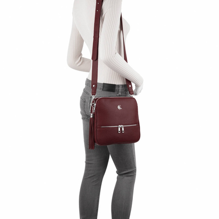 Torebka listonoszka Canaletto z naturalnej skóry w bordowym odcieniu