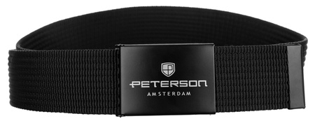 Czarny, parciany pasek męski — Peterson 105
