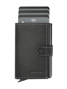 Portfel HIKER wykonany z polerowanej i woskowanej skóry Hunter czarny