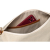 Torba shopper damska ze skóry naturalnej i poliamidu - beżowa/brown