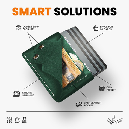 Portfel HOBBY wykonany ze skóry Italia zielony