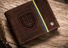 Skórzany portfel męski w orientacji poziomej z systemem RFID — Peterson