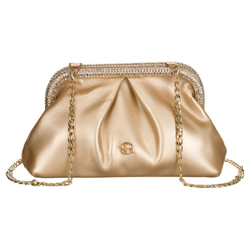 Kopertówka złota ze skóry ekologicznej z łańcuszkiem - Rovicky