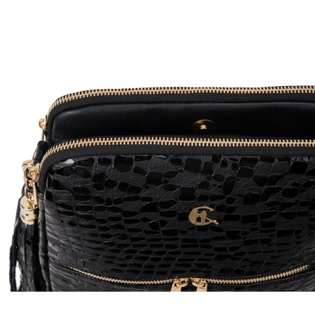 Torebka listonoszka Canaletto ze skóry naturalnej o wzorze kropli TD840s258złote