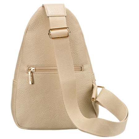 Saszetka damska beżowa crossbody z eko skóry Peterson