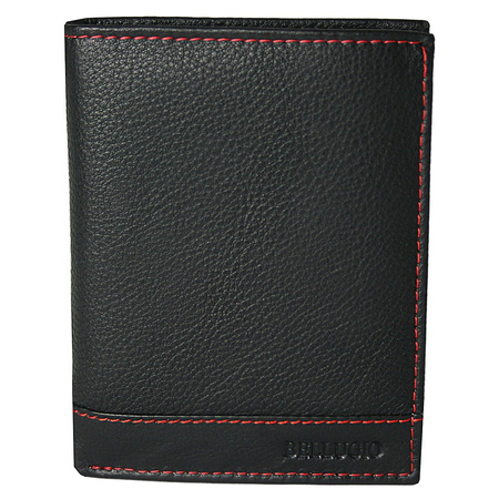 Portfel męski z ozdobnym przeszyciem