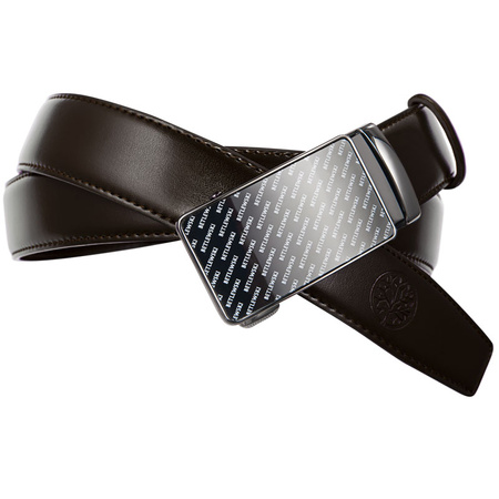 Skórzany pasek męski ELITE brazowy 125-cm