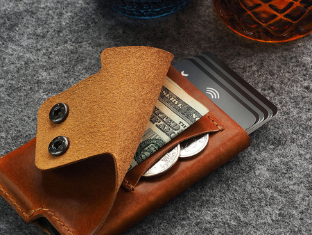 Portfel FUNKY wykonany ze skóry Nomad koniak