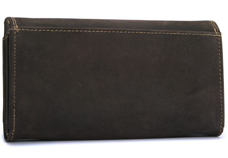 Portfel damski skóra nubuk Wild Tiger - ciemnobrązowy