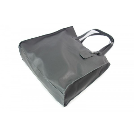 Duży pojemny worek Shopper bag na ramię A4 Vera Pelle Szary Grafit  GL46G