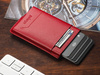 Portfel GOBI wykonany z miękkiej skóry Italia czerwony