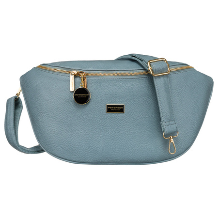 Saszetka damska crossbody z eko skóry w niebieskim kolorze Peterson