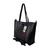 Pojemna włoska torba Shopper bag ,skórzana na ramię mieści A4 ,Vera Pelle , Czarna  SB755N