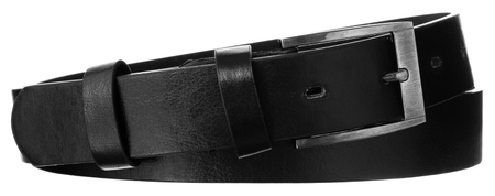 Klasyczny pasek ze srebrną klamrą, model unisex, skóra ekologiczna - Cavaldi 120