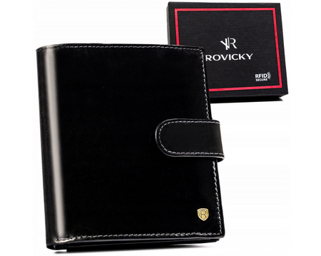 Skórzany, duży portfel męski z systemem RFID - Rovicky