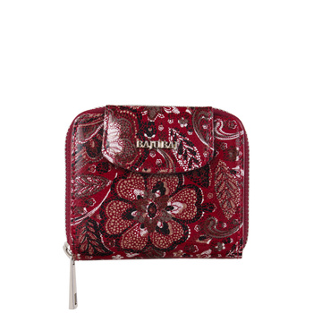 Portfel damski BajuBaj dwustronny czerwony ze skóry naturalnej