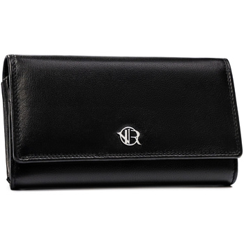 Portfel damski Rovicky z naturalnej skóry - czarny, duży z RFID