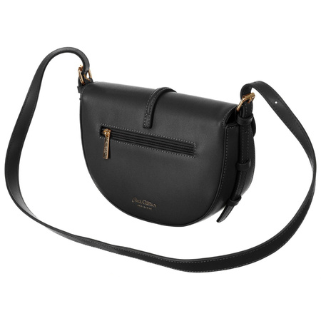 Listonoszka damska crossbody Peterson beżowo-czarna ze skóry i płótna