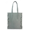 Zamszowa torba Shopper bag ,duży worek, kółka,  Vera Pelle pojemny Szara  WK745G