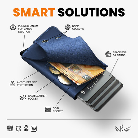 Portfel FUNKY wykonany ze skóry Italia granatowy