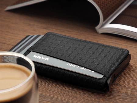 Portfel KANGOO - PEPIT Decor wykonany z delikatnej skóry Italia czarny