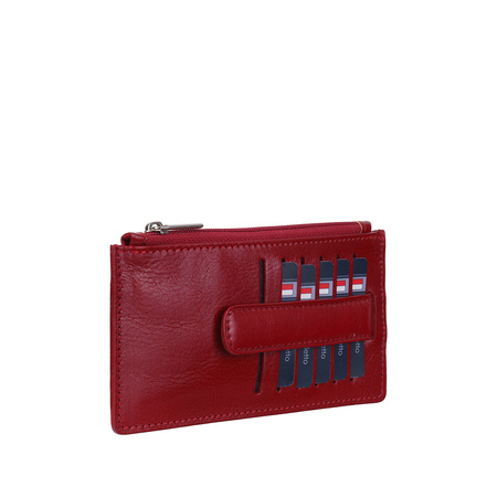 Etui na karty skórzane Canaletto w eleganckim czerwonym kolorze