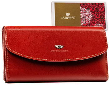 Elegancki, duży portfel damski ze skóry naturalnej - Peterson