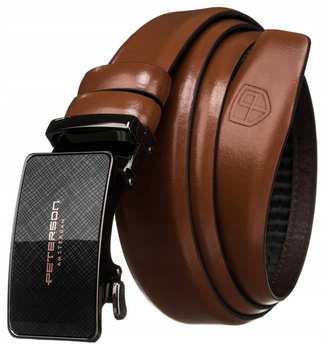 Skórzany pasek męski z klamrą automatyczną - Peterson 85