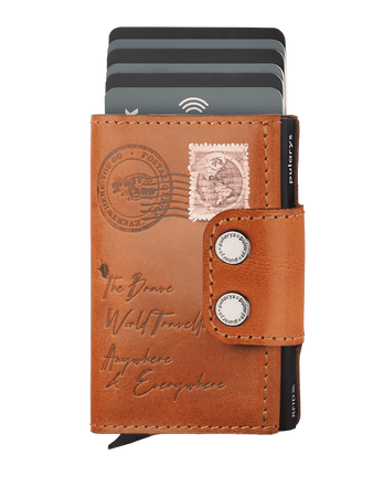 Portfel DOPPIO - POSTCARD Decor koniak