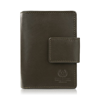 Portfel damski skórzany redni ciemnozielony z zabezpieczeniem RFID Paolo Peruzzi AL-04-GB