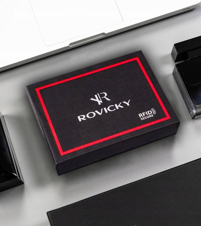 Skórzany portfel męski z systemem RFID - Rovicky