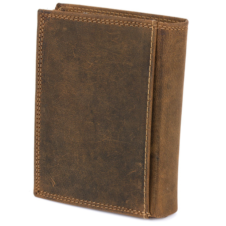 Portfel męski pionowy Wild Tiger RFID - ciemnobrązowy