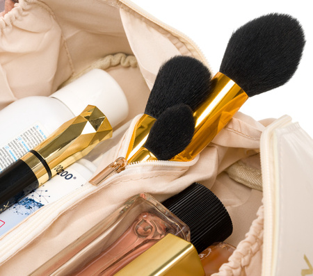 Kosmetyczka podróżna ze skóry ekologicznej - Peterson, biały organizer